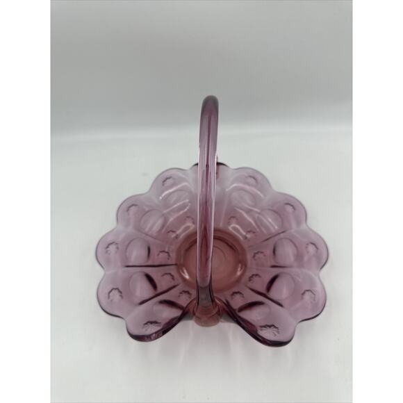 Vintage FENTON Crystal Reverse Stars And Sun, Handled Basket. 1920 Retired. - Picture 3 of 8